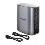 Docking Hub 17in1 Blitzwolf BW-TH15, 2 xHD, 1x DP, 4 xUSB-C, 3x USB 3.0, 1x USB 3.1, 1x  USB-C 3.2, 1x USB-C PD, 1x RJ45, 1x MicroSD, 1x SD, 1x Jack 3.5mm, 4K/60Hz, 10Gbps, 100W, SIlver 3 - lerato.ro