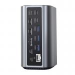 Docking Hub 17in1 Blitzwolf BW-TH15, 2 xHD, 1x DP, 4 xUSB-C, 3x USB 3.0, 1x USB 3.1, 1x  USB-C 3.2, 1x USB-C PD, 1x RJ45, 1x MicroSD, 1x SD, 1x Jack 3.5mm, 4K/60Hz, 10Gbps, 100W, SIlver 7 - lerato.ro