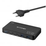 Incarcator retea Blitzwolf BW-i100, 120W, 3A, 2xUSB-C, 2xUSB-A, Negru 3 - lerato.ro