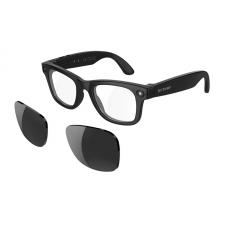 Ochelari de soare smart BlitzWolf BW-AG1 Pro AI, Rama rotunda, Lentile inetrschimbabile, Functii AI, Audio, Camera 8MP / 4K, 290mAh, Autonomie 7h, Bluetooth 5.3, WiFi, IP65, Negru