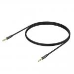 Cablu audio BlitzWolf, mini jack 3.5 mm AUX, 1m, Negru