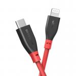 Cablu pentru incarcare si transfer de date BlitzWolf BW-CL1, USB Type-C/Lightning, Power Delivery 3.0, 3A, 90cm, Rosu/Negru 5 - lerato.ro
