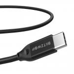 Cablu pentru incarcare si transfer de date BlitzWolf BW-HDC3, 2x USB Type-C, PD 100W, 10Gbps, 4K, 1m, Negru