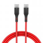 Cablu pentru incarcare si transfer de date BlitzWolf BW-TC17, 2x USB Type-C, Quick Charge 4.0, 3A, 90cm, Rosu 2 - lerato.ro