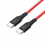 Cablu pentru incarcare si transfer de date BlitzWolf BW-TC17, 2x USB Type-C, Quick Charge 4.0, 3A, 90cm, Rosu 6 - lerato.ro