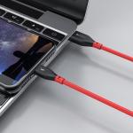 Cablu pentru incarcare si transfer de date BlitzWolf BW-MF11, USB/Lightning, certificare MFi, 2.4A, 30cm, Rosu 5 - lerato.ro