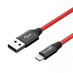 Cablu pentru incarcare si transfer de date BlitzWolf AmpCore BW-MF9, USB/Lightning, certificare MFi, 2.4A, 1m, Rosu 3 - lerato.ro