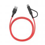 Cablu pentru incarcare si transfer de date BlitzWolf BW-MT3, USB - Micro-USB/USB Type-C, Quick Charge 3.0, 3A, 91cm, Rosu 6 - lerato.ro