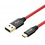 Cablu pentru incarcare si transfer de date BlitzWolf BW-MC7 AmpCore Turbo, USB/Micro-USB, Quick Charge 3.0, 2.4A, 1m, Rosu