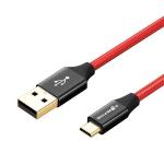 Cablu pentru incarcare si transfer de date BlitzWolf BW-MC8, USB/Micro-USB, Quick Charge 3.0, 2.4A, 1.8m, Rosu