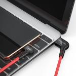 Cablu pentru incarcare si transfer de date BlitzWolf Right Angle BW-AC1, USB/USB Type-C, 3A, 1.8m, Rosu 3 - lerato.ro