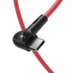 Cablu pentru incarcare si transfer de date BlitzWolf Right Angle BW-AC1, USB/USB Type-C, 3A, 90cm, Rosu