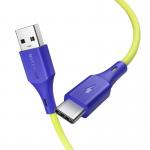 Cablu pentru incarcare si transfer de date BlitzWolf BW-TC14, USB/USB Type-C, 3A, 1m, Verde
