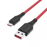 Cablu pentru incarcare si transfer de date BlitzWolf BW-TC19, USB/USB Type-C, Super Charge, Quick Charge 3.0, 40W, 5A, 1.8m, Rosu