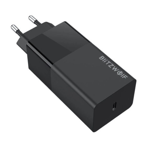 Incarcator retea BlitzWolf BW-S17, USB-C, Quick Charge 3.0, 65W, Negru 1 - lerato.ro