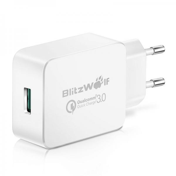 Incarcator retea BlitzWolf BW-S5, USB, Quick Charge 3.0, 18W, Alb