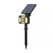 Lampa LED pentru exterior cu panou solar BlitzWolf BW-OLT5, Senzor crepuscular, RGB, 3000K, 100lm, 1800 mAh, IP44, Negru