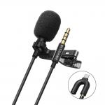 Microfon tip lavaliera BlitzWolf BW-CM1, USB-C, Jack 3.5 mm, Lungime cablu 1.5m, Negru
