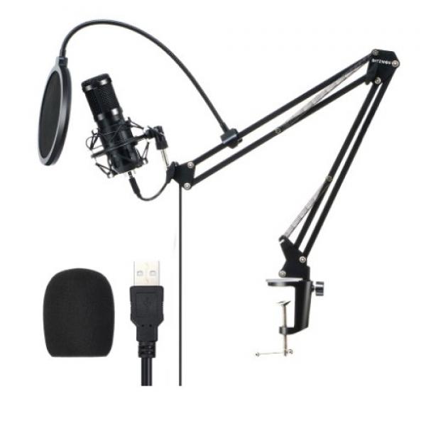Microfon BlitzWolf BW-CM2 Condenser Cantilever Bracket, USB, Negru 1 - lerato.ro
