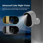 Camera de supraveghere IP WiFi Blurams A11C pentru exterior, fara fir, Color Night Vision, Sunet 2-Way, Aplicatie dedicata, Acces cloud, Control distanta, Alb 4 - lerato.ro