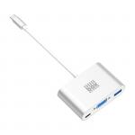 Adaptor Splitter BOX Products USB-C la VGA / USB-A 3.0 / USB-C, 5 Gbps, 75 × 48 × 21 mm, Silver 2 - lerato.ro