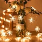 Instalatie Craciun LED Snowflake and Star, 6m, 40 luminite, 3xAA, Alb 8 - lerato.ro