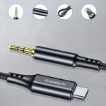 Cablu audio Choetech AUX008, tata USB-C la tata jack 3.5 mm, 2m, Negru 5 - lerato.ro