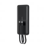 Baterie externa portabila Choetech B654, 10000 mAh, 22.5W, USB/USB-C/Micro USB, Cabluri USB-C si Lightning integrate, Negru 2 - lerato.ro