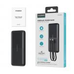 Baterie externa portabila Choetech B654, 10000 mAh, 22.5W, USB/USB-C/Micro USB, Cabluri USB-C si Lightning integrate, Negru 4 - lerato.ro