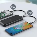 Baterie externa portabila Choetech B654, 10000 mAh, 22.5W, USB/USB-C/Micro USB, Cabluri USB-C si Lightning integrate, Negru 8 - lerato.ro