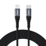 Cablu pentru incarcare si transfer de date Choetech IP0039, USB-C/Lightning, 3A, 1.2m, Negru 2 - lerato.ro