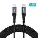 Cablu pentru incarcare si transfer de date Choetech IP0039, USB-C/Lightning, 3A, 1.2m, Negru 10 - lerato.ro