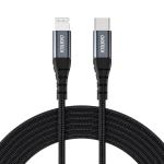 Cablu pentru incarcare si transfer de date Choetech IP0042, USB-C/Lightning, 3A, 3m, Negru 2 - lerato.ro