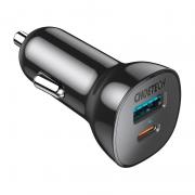 Incarcator auto Choetech, 1xUSB-A, 1xUSB-C, 38W, Negru