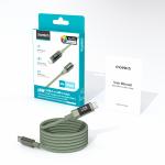 Cablu pentru incarcare si transfer de date CHOETECH, 2xUSB-C, 60W, 1.2m, Verde 4 - lerato.ro