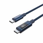 Cablu pentru incarcare si transfer de date CHOETECH, 2xUSB-C, 60W, 1.2m, Albastru 2 - lerato.ro
