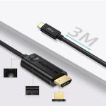 Cablu video Choetech XCH-0030 USB-C tata la HDMI tata 4K 30Hz 40 Gbps 3m negru 6 - lerato.ro