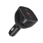 Incarcator auto Choetech TC0024, USB si 2x USB-C, 160W, Negru 2 - lerato.ro