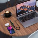 Cablu pentru incarcare wireless Choetech T319 compatibil cu Apple Watch, 5W, USB-C, Lungime cablu 1m, Negru 14 - lerato.ro