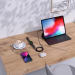 Cablu pentru incarcare wireless Choetech T319 compatibil cu Apple Watch, 5W, USB-C, Lungime cablu 1m, Negru 5 - lerato.ro