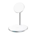 Incarcator wireless Choetech T581-F Qi 15W compatibil cu iPhone si AirPods Magnetic MagSafe, cablu USB-C la USB-C inclus, Silver 2 - lerato.ro