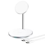 Incarcator wireless Choetech T581-F Qi 15W compatibil cu iPhone si AirPods Magnetic MagSafe, cablu USB-C la USB-C inclus, Silver 3 - lerato.ro