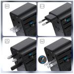 Incarcator rapid retea Choetech PD5009 GaN 2x USB-C 1x USB Power Delivery 65W 5A, Negru 4 - lerato.ro