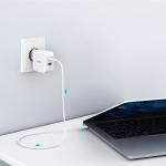 Incarcator rapid retea Choetech PD8002 USB-C si USB GaN Power Delivery 65W 3.25A, Alb 5 - lerato.ro