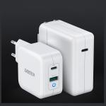 Incarcator rapid retea Choetech PD8002 USB-C si USB GaN Power Delivery 65W 3.25A, Alb 3 - lerato.ro
