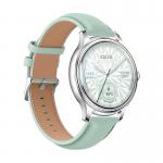 Ceas smartwatch Colmi L28, Curea din piele, Display 1.32 inch, Autonomie 7 zile, 200 mAh, Bluetooth 5.2, IP68, Silver / Green 2 - lerato.ro