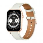Ceas smartwatch Colmi C28, Curea din piele, Display 1.93 inch, Autonomie 7 zile, 230 mAh, Bluetooth 5.3, IP6X, Gold / White 2 - lerato.ro