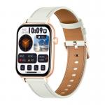 Ceas smartwatch Colmi C28, Curea din piele, Display 1.93 inch, Autonomie 7 zile, 230 mAh, Bluetooth 5.3, IP6X, Gold / White 3 - lerato.ro