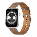 Ceas smartwatch Colmi C28, Curea din piele, Display 1.93 inch, Autonomie 7 zile, 230 mAh, Bluetooth 5.3, IP6X, Argintiu / Maro 2 - lerato.ro