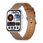 Ceas smartwatch Colmi C28, Curea din piele, Display 1.93 inch, Autonomie 7 zile, 230 mAh, Bluetooth 5.3, IP6X, Argintiu / Maro 3 - lerato.ro
